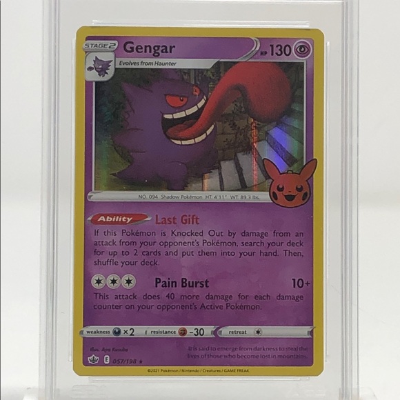 gengar pokemon card trick or trade Amazon.com: Pokemon Trick or Trade - Gengar - Chilling Reign 057/198 - Holo  Rare Card main image 0